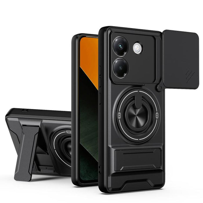 Funda para teléfono multifuncional magnética a prueba de golpes con ventana deslizante para lente, For Xiaomi 17T Pro 5G, For Xiaomi 17T 5G, For Xiaomi Poco X8 Pro Max 5G, For Xiaomi Poco X8 Pro 5G, For Xiaomi Poco M7 4G 169mm, For Xiaomi 15T Pro 5G   ...