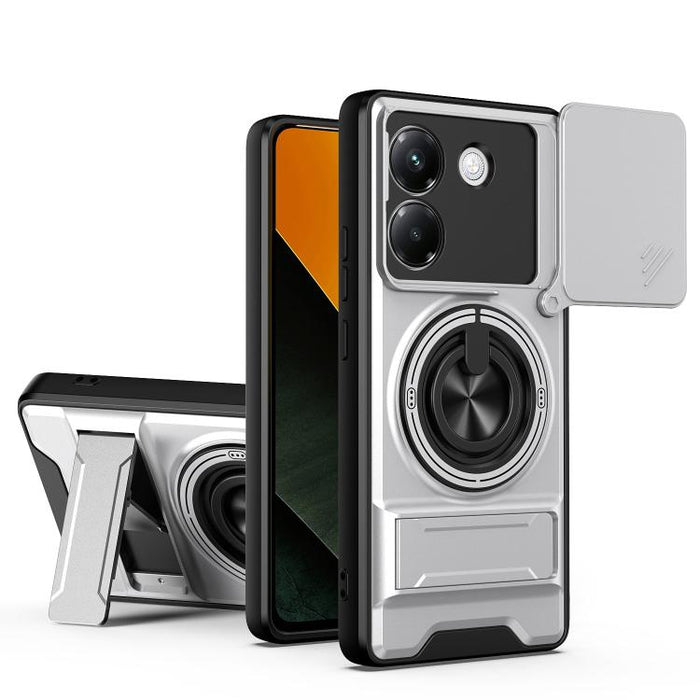 Funda para teléfono multifuncional magnética a prueba de golpes con ventana deslizante para lente, For Xiaomi 17T Pro 5G, For Xiaomi 17T 5G, For Xiaomi Poco X8 Pro Max 5G, For Xiaomi Poco X8 Pro 5G, For Xiaomi Poco M7 4G 169mm, For Xiaomi 15T Pro 5G   ...