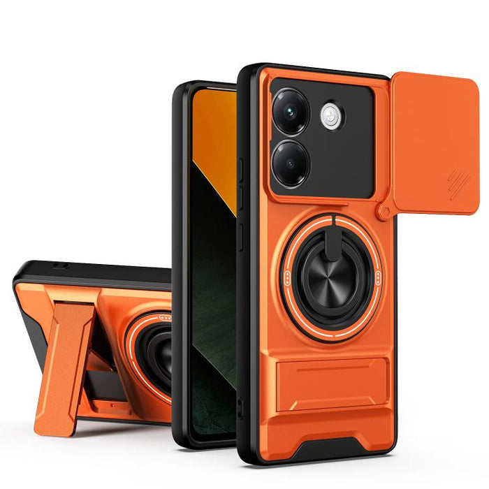 Funda para teléfono multifuncional magnética a prueba de golpes con ventana deslizante para lente, For Xiaomi 17T Pro 5G, For Xiaomi 17T 5G, For Xiaomi Poco X8 Pro Max 5G, For Xiaomi Poco X8 Pro 5G, For Xiaomi Poco M7 4G 169mm, For Xiaomi 15T Pro 5G   ...