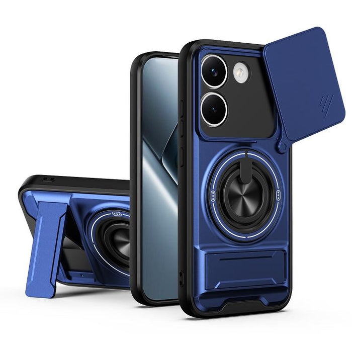Funda para teléfono multifuncional magnética a prueba de golpes con ventana deslizante para lente, For Xiaomi 17T Pro 5G, For Xiaomi 17T 5G, For Xiaomi Poco X8 Pro Max 5G, For Xiaomi Poco X8 Pro 5G, For Xiaomi Poco M7 4G 169mm, For Xiaomi 15T Pro 5G   ...