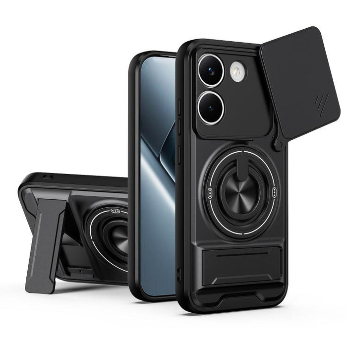 Funda para teléfono multifuncional magnética a prueba de golpes con ventana deslizante para lente, For Xiaomi 17T Pro 5G, For Xiaomi 17T 5G, For Xiaomi Poco X8 Pro Max 5G, For Xiaomi Poco X8 Pro 5G, For Xiaomi Poco M7 4G 169mm, For Xiaomi 15T Pro 5G   ...