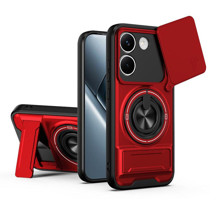 Funda para teléfono multifuncional magnética a prueba de golpes con ventana deslizante para lente, For Xiaomi 17T Pro 5G, For Xiaomi 17T 5G, For Xiaomi Poco X8 Pro Max 5G, For Xiaomi Poco X8 Pro 5G, For Xiaomi Poco M7 4G 169mm, For Xiaomi 15T Pro 5G   ...