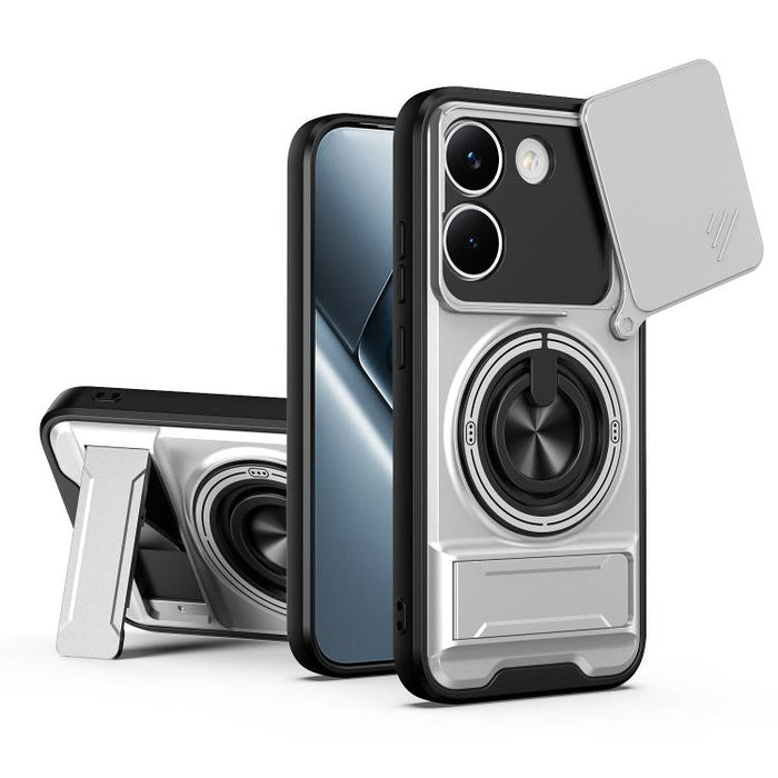 Funda para teléfono multifuncional magnética a prueba de golpes con ventana deslizante para lente, For Xiaomi 17T Pro 5G, For Xiaomi 17T 5G, For Xiaomi Poco X8 Pro Max 5G, For Xiaomi Poco X8 Pro 5G, For Xiaomi Poco M7 4G 169mm, For Xiaomi 15T Pro 5G   ...