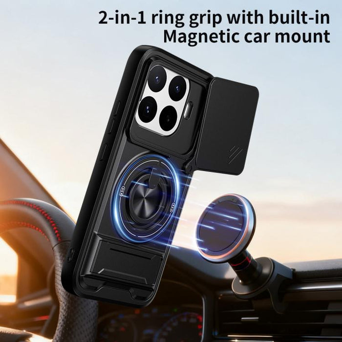 Funda para teléfono multifuncional magnética a prueba de golpes con ventana deslizante para lente, For Xiaomi 17T Pro 5G, For Xiaomi 17T 5G, For Xiaomi Poco X8 Pro Max 5G, For Xiaomi Poco X8 Pro 5G, For Xiaomi Poco M7 4G 169mm, For Xiaomi 15T Pro 5G   ...