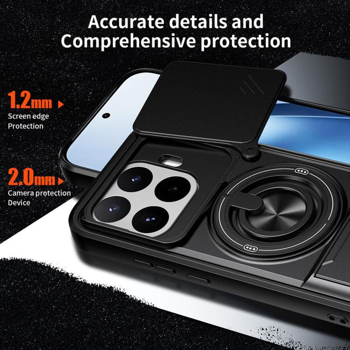 Funda para teléfono multifuncional magnética a prueba de golpes con ventana deslizante para lente, For Xiaomi 17T Pro 5G, For Xiaomi 17T 5G, For Xiaomi Poco X8 Pro Max 5G, For Xiaomi Poco X8 Pro 5G, For Xiaomi Poco M7 4G 169mm, For Xiaomi 15T Pro 5G   ...