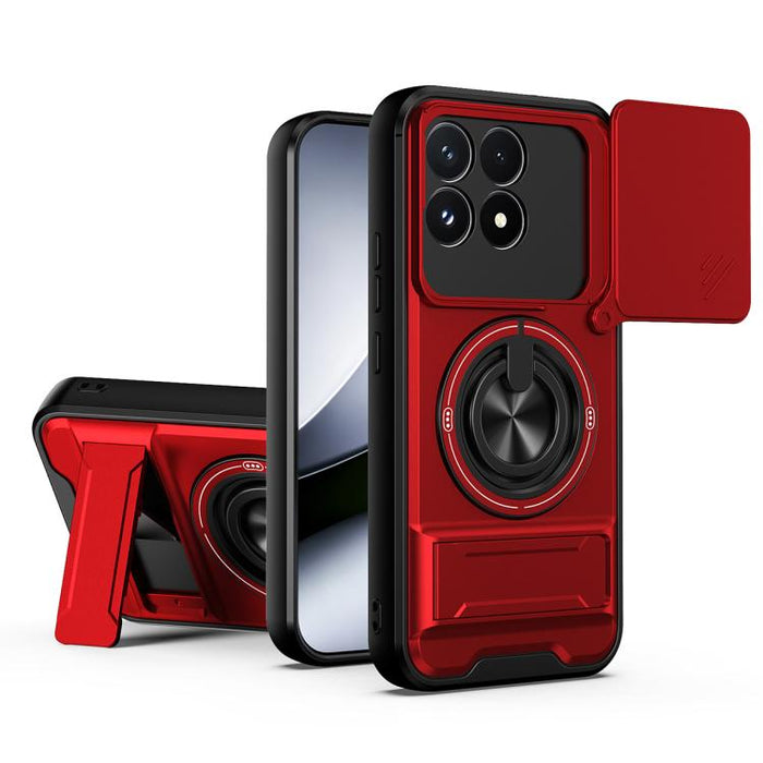 Funda para teléfono multifuncional magnética a prueba de golpes con ventana deslizante para lente, For Xiaomi 17T Pro 5G, For Xiaomi 17T 5G, For Xiaomi Poco X8 Pro Max 5G, For Xiaomi Poco X8 Pro 5G, For Xiaomi Poco M7 4G 169mm, For Xiaomi 15T Pro 5G   ...