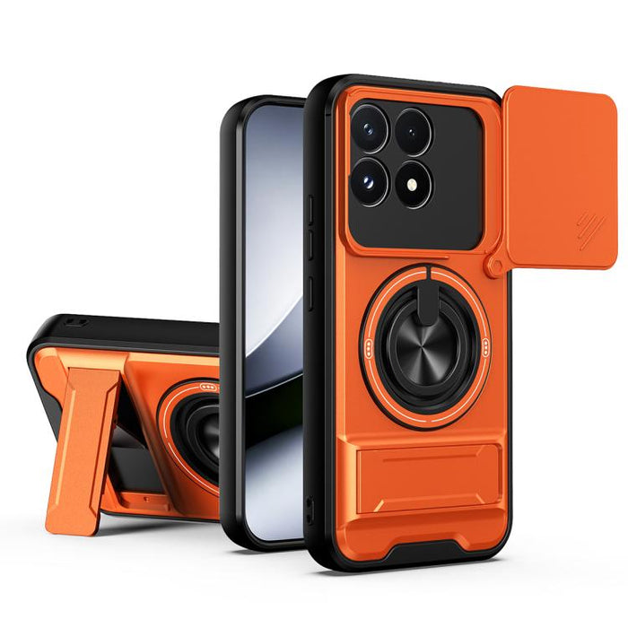 Funda para teléfono multifuncional magnética a prueba de golpes con ventana deslizante para lente, For Xiaomi 17T Pro 5G, For Xiaomi 17T 5G, For Xiaomi Poco X8 Pro Max 5G, For Xiaomi Poco X8 Pro 5G, For Xiaomi Poco M7 4G 169mm, For Xiaomi 15T Pro 5G   ...