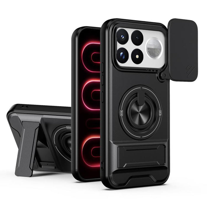 Funda para teléfono multifuncional magnética a prueba de golpes con ventana deslizante para lente, For Xiaomi 17T Pro 5G, For Xiaomi 17T 5G, For Xiaomi Poco X8 Pro Max 5G, For Xiaomi Poco X8 Pro 5G, For Xiaomi Poco M7 4G 169mm, For Xiaomi 15T Pro 5G   ...