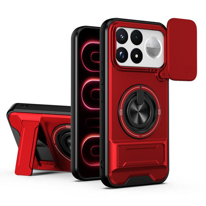 Funda para teléfono multifuncional magnética a prueba de golpes con ventana deslizante para lente, For Xiaomi 17T Pro 5G, For Xiaomi 17T 5G, For Xiaomi Poco X8 Pro Max 5G, For Xiaomi Poco X8 Pro 5G, For Xiaomi Poco M7 4G 169mm, For Xiaomi 15T Pro 5G   ...