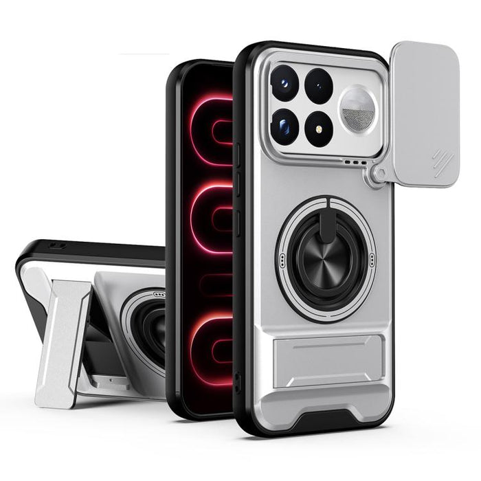 Funda para teléfono multifuncional magnética a prueba de golpes con ventana deslizante para lente, For Xiaomi 17T Pro 5G, For Xiaomi 17T 5G, For Xiaomi Poco X8 Pro Max 5G, For Xiaomi Poco X8 Pro 5G, For Xiaomi Poco M7 4G 169mm, For Xiaomi 15T Pro 5G   ...