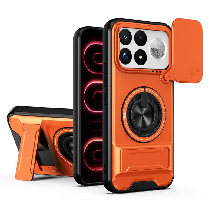 Funda para teléfono multifuncional magnética a prueba de golpes con ventana deslizante para lente, For Xiaomi 17T Pro 5G, For Xiaomi 17T 5G, For Xiaomi Poco X8 Pro Max 5G, For Xiaomi Poco X8 Pro 5G, For Xiaomi Poco M7 4G 169mm, For Xiaomi 15T Pro 5G   ...