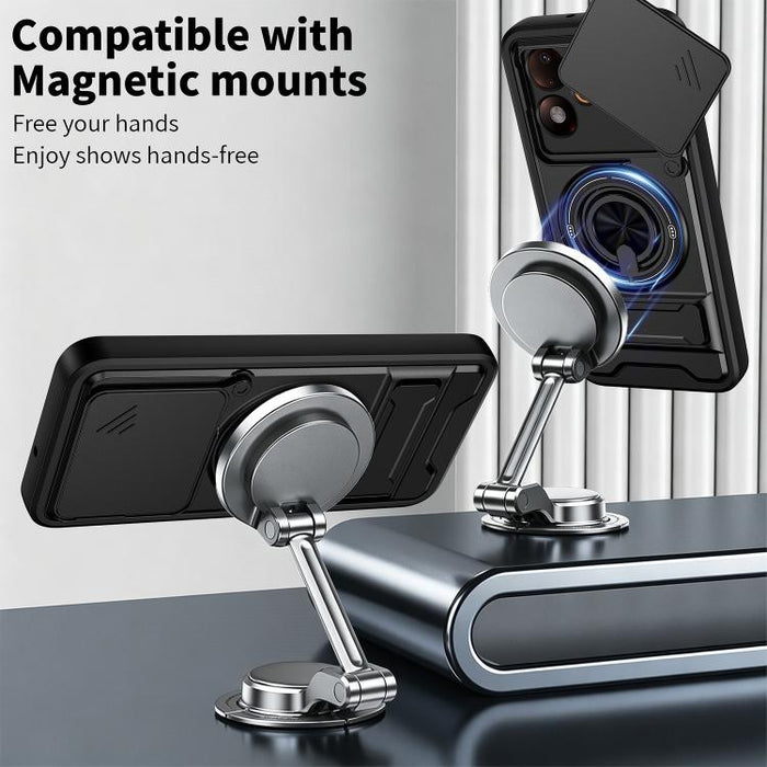 Funda para teléfono multifuncional magnética a prueba de golpes con ventana deslizante para lente, For Xiaomi 17T Pro 5G, For Xiaomi 17T 5G, For Xiaomi Poco X8 Pro Max 5G, For Xiaomi Poco X8 Pro 5G, For Xiaomi Poco M7 4G 169mm, For Xiaomi 15T Pro 5G   ...
