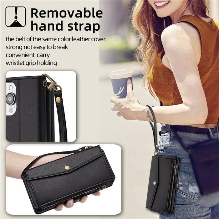 Cartera con cremallera, hebilla lateral, correa cruzada, funda de cuero para teléfono, For Xiaomi 17 Ultra, For Xiaomi 17 Pro Max, For Xiaomi 17 Pro, For Xiaomi 17
