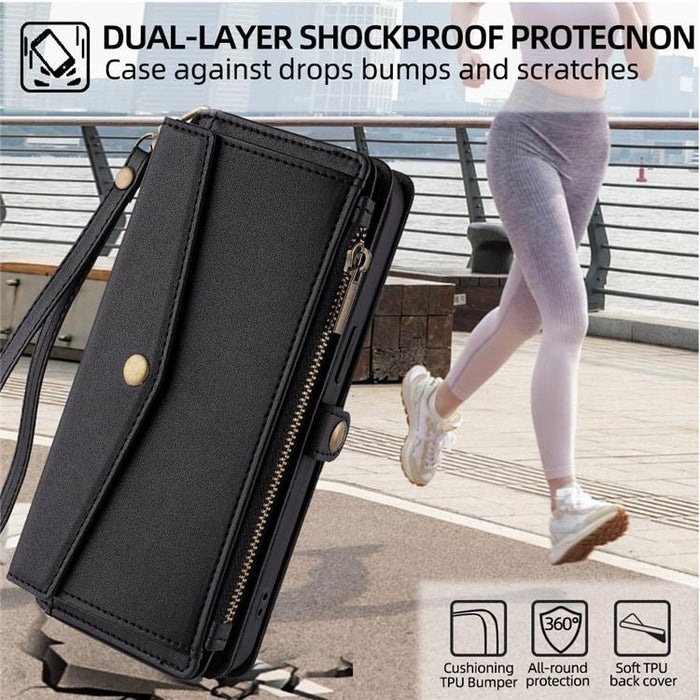Cartera con cremallera, hebilla lateral, correa cruzada, funda de cuero para teléfono, For Xiaomi 17 Ultra, For Xiaomi 17 Pro Max, For Xiaomi 17 Pro, For Xiaomi 17