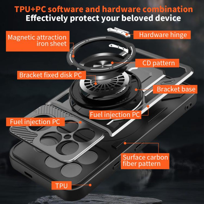Funda para teléfono MagSafe con soporte giratorio Armor, For Redmi K90 Pro Max / Poco F8 Ultra, For Redmi K90 / Poco F8 Pro, For Redmi 15 5G Global / 4G SEA 169mm, For Redmi 15 5G / 4G EU 171mm, For Redmi 15C 5G / 4G Global 171mm
