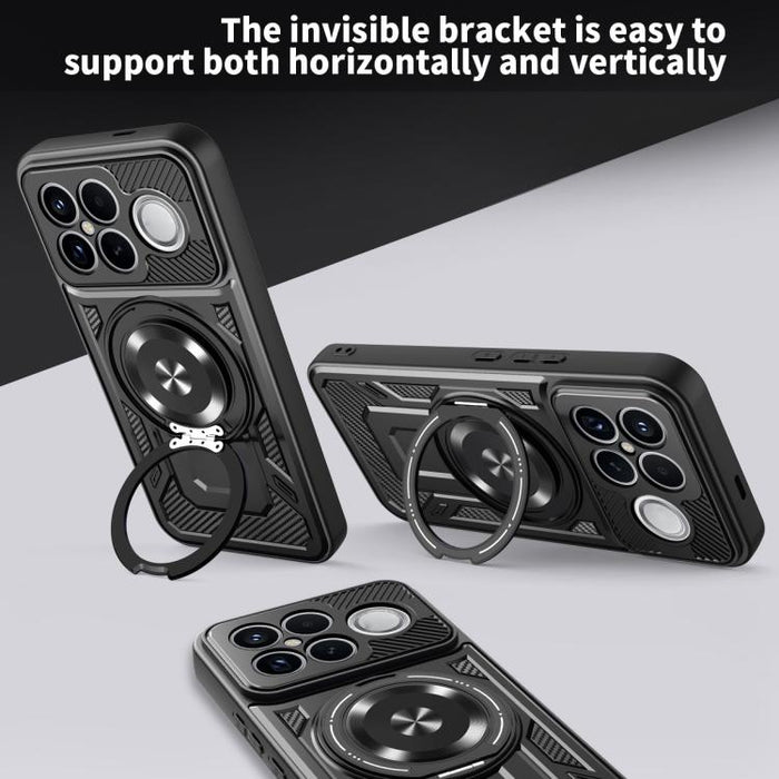 Funda para teléfono MagSafe con soporte giratorio Armor, For Redmi K90 Pro Max / Poco F8 Ultra, For Redmi K90 / Poco F8 Pro, For Redmi 15 5G Global / 4G SEA 169mm, For Redmi 15 5G / 4G EU 171mm, For Redmi 15C 5G / 4G Global 171mm