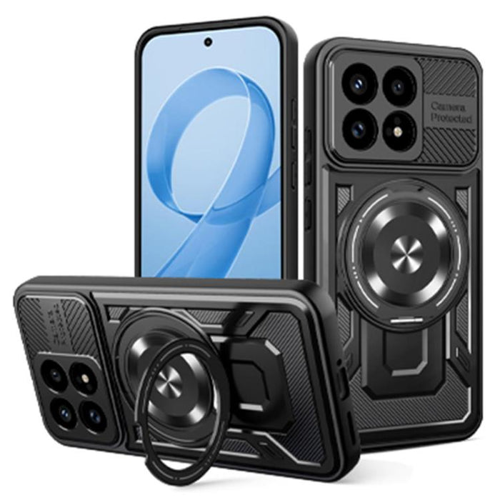 Funda para teléfono MagSafe con soporte giratorio Armor, For Redmi K90 Pro Max / Poco F8 Ultra, For Redmi K90 / Poco F8 Pro, For Redmi 15 5G Global / 4G SEA 169mm, For Redmi 15 5G / 4G EU 171mm, For Redmi 15C 5G / 4G Global 171mm