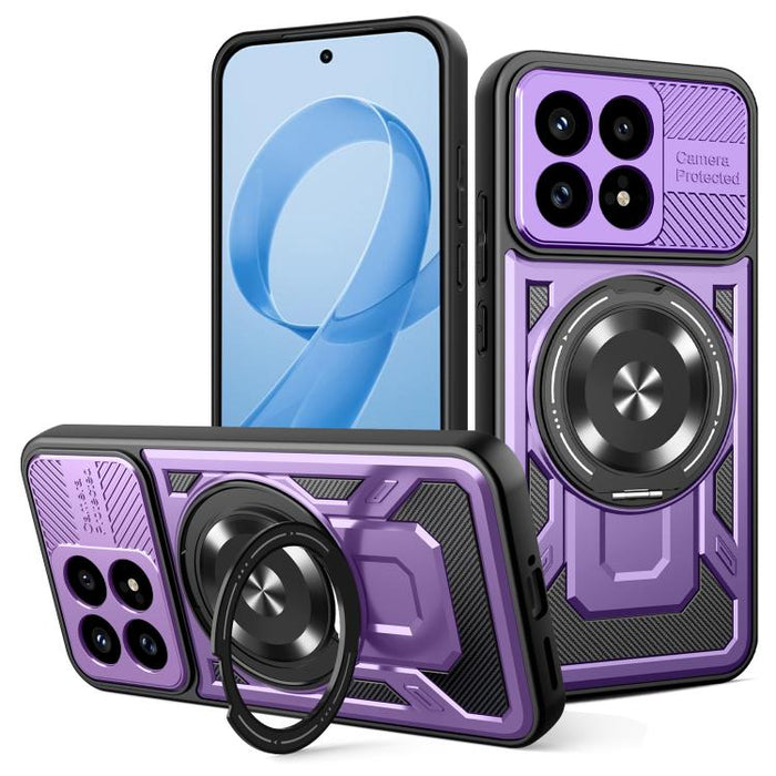 Funda para teléfono MagSafe con soporte giratorio Armor, For Redmi K90 Pro Max / Poco F8 Ultra, For Redmi K90 / Poco F8 Pro, For Redmi 15 5G Global / 4G SEA 169mm, For Redmi 15 5G / 4G EU 171mm, For Redmi 15C 5G / 4G Global 171mm