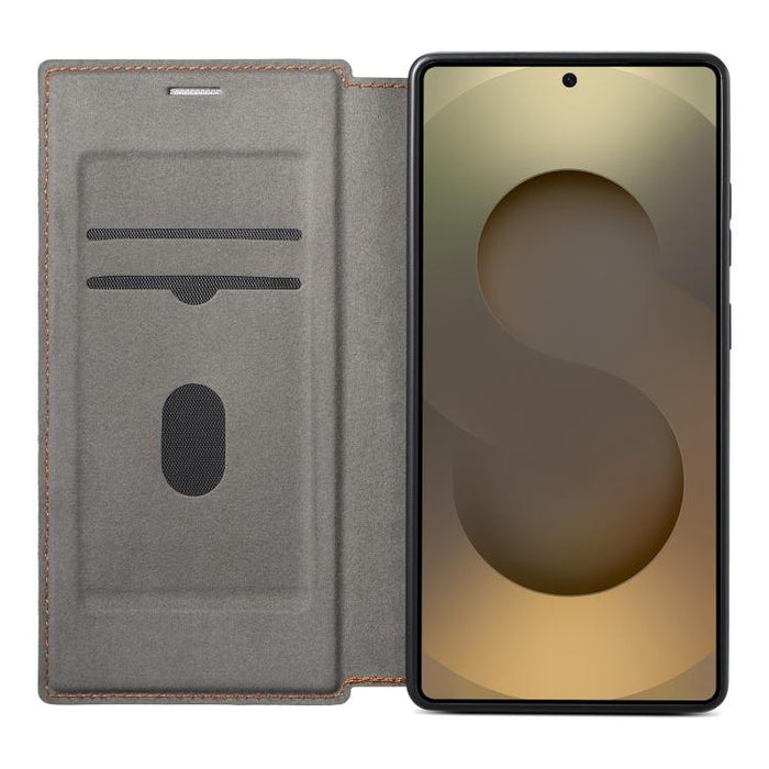 Funda para teléfono ESEBLE ultradelgada con ranura para tarjetas y cierre magnético de piel vegana, For Redmi Note 14 4G Global 163.25mm