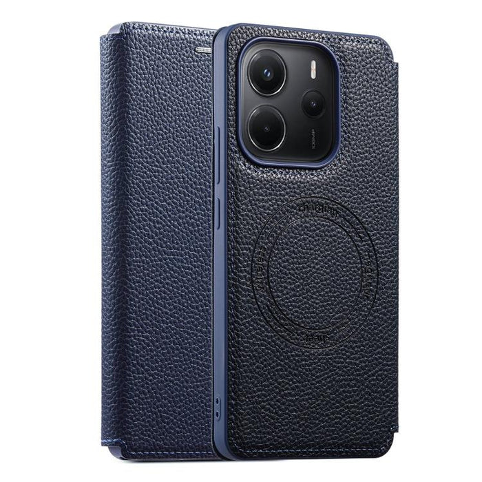 Funda para teléfono ESEBLE ultradelgada con ranura para tarjetas y cierre magnético de piel vegana, For Redmi Note 14 4G Global 163.25mm