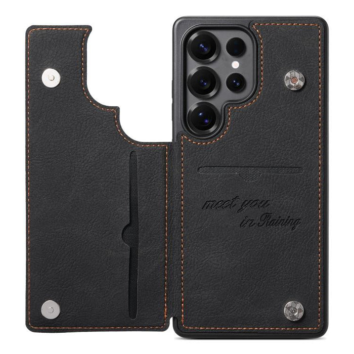 Funda para teléfono ESEBLE con textura retro, doble hebilla y ranura para tarjetas., For Redmi Note 14 4G Global 163.25mm