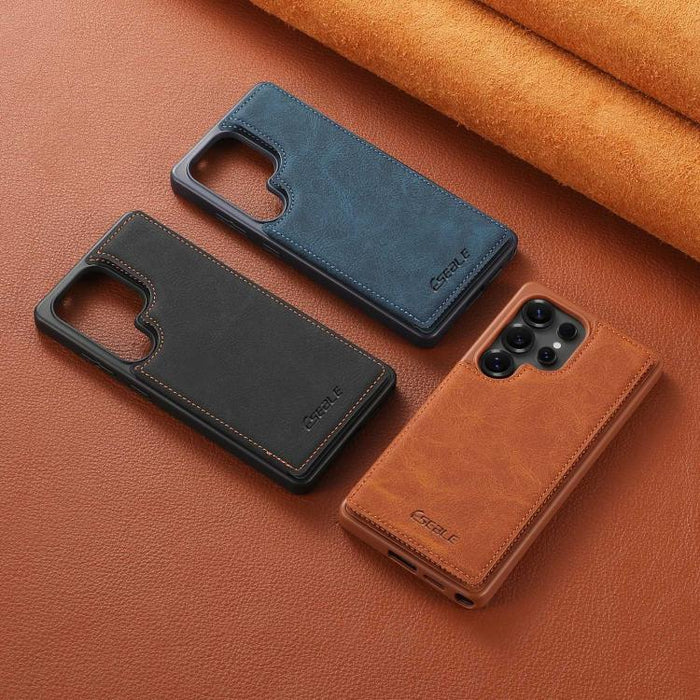 Funda para teléfono ESEBLE con textura retro, doble hebilla y ranura para tarjetas., For Redmi Note 14 4G Global 163.25mm