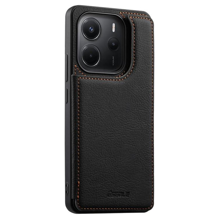 Funda para teléfono ESEBLE con textura retro, doble hebilla y ranura para tarjetas., For Redmi Note 14 4G Global 163.25mm