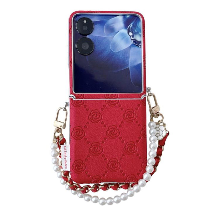 Funda para teléfono con hebilla lateral y estampado de rosas, con pulsera incluida., For Xiaomi Mix Flip2, For Xiaomi Mix Flip