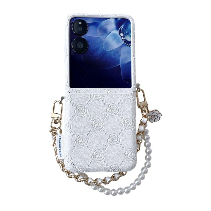 Funda para teléfono con hebilla lateral y estampado de rosas, con pulsera incluida., For Xiaomi Mix Flip2, For Xiaomi Mix Flip