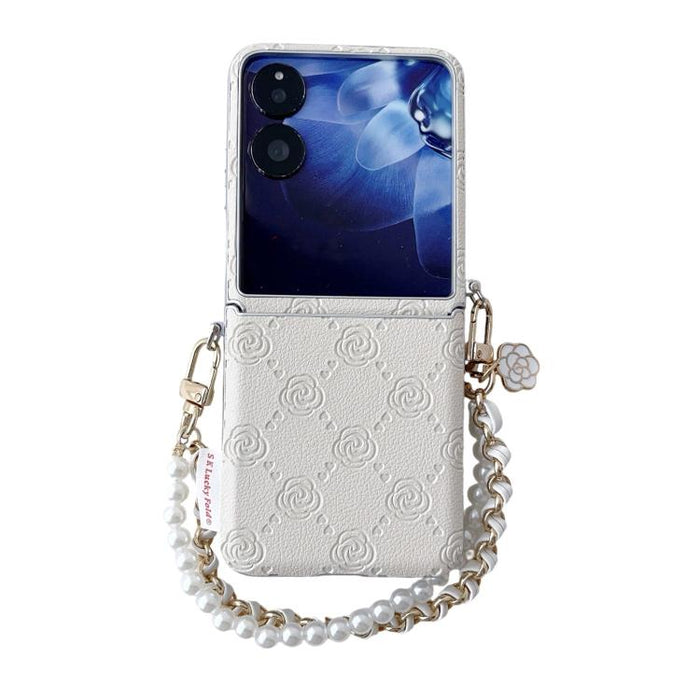 Funda para teléfono con hebilla lateral y estampado de rosas, con pulsera incluida., For Xiaomi Mix Flip2, For Xiaomi Mix Flip
