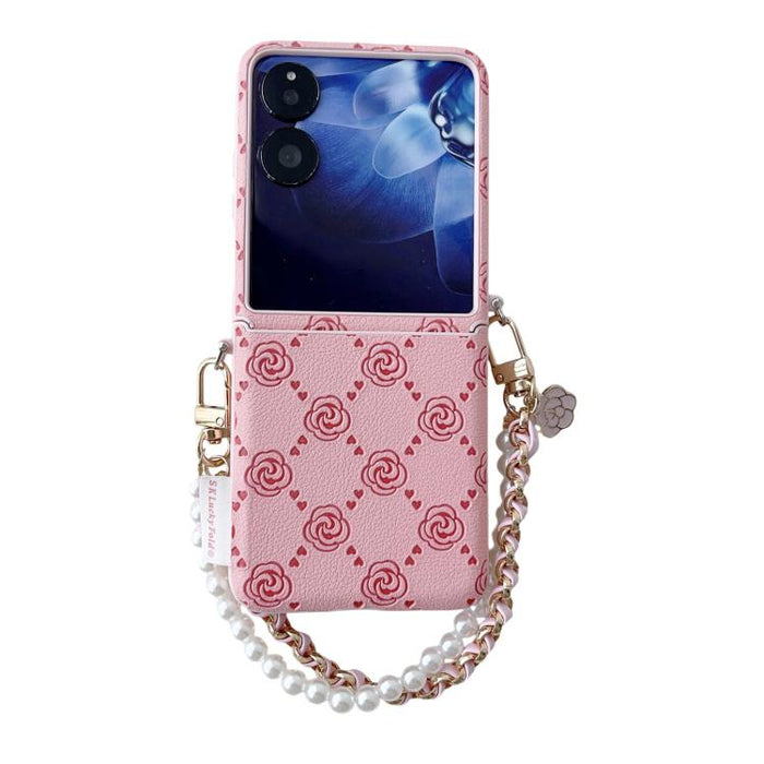 Funda para teléfono con hebilla lateral y estampado de rosas, con pulsera incluida., For Xiaomi Mix Flip2, For Xiaomi Mix Flip