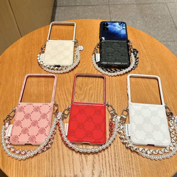 Funda para teléfono con hebilla lateral y estampado de rosas, con pulsera incluida., For Xiaomi Mix Flip2, For Xiaomi Mix Flip