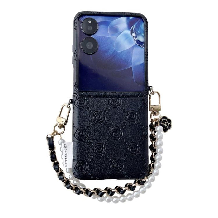Funda para teléfono con hebilla lateral y estampado de rosas, con pulsera incluida., For Xiaomi Mix Flip2, For Xiaomi Mix Flip