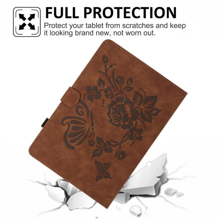 Funda inteligente para tablet de piel con relieve de mariposa y flores, For Xiaomi Redmi Pad 2 2025