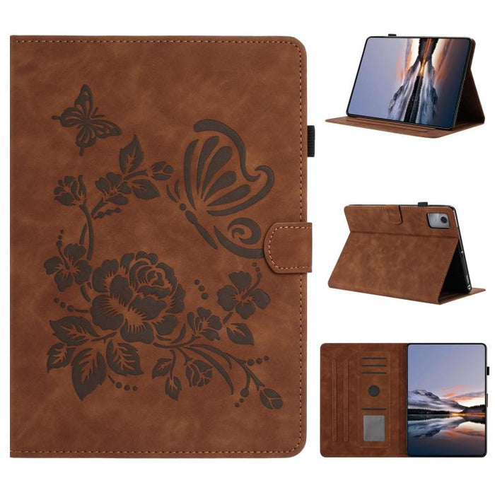 Funda inteligente para tablet de piel con relieve de mariposa y flores, For Xiaomi Redmi Pad 2 2025