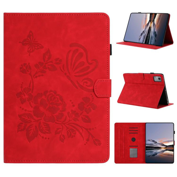 Funda inteligente para tablet de piel con relieve de mariposa y flores, For Xiaomi Redmi Pad 2 2025