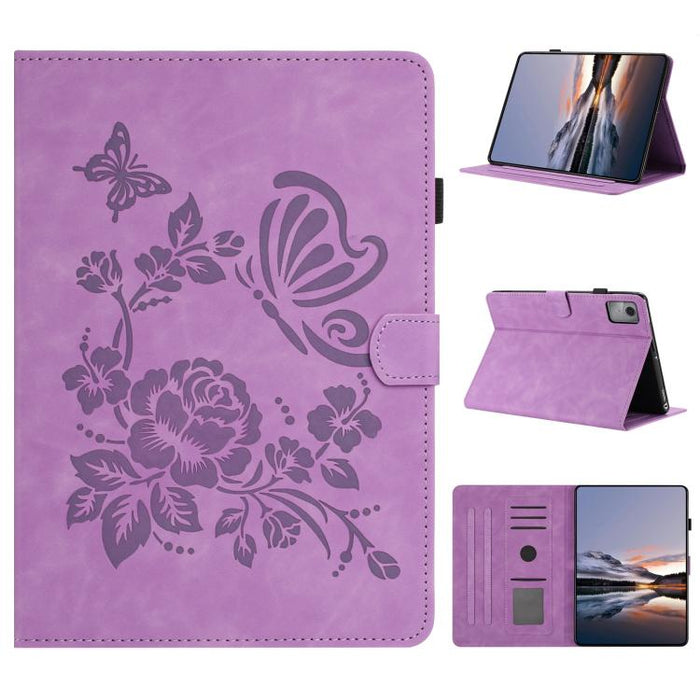 Funda inteligente para tablet de piel con relieve de mariposa y flores, For Xiaomi Redmi Pad 2 2025