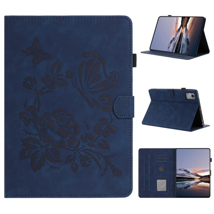 Funda inteligente para tablet de piel con relieve de mariposa y flores, For Xiaomi Redmi Pad 2 2025