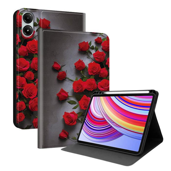 Funda para tablet inteligente de piel vegana con diseño de voltaje pintado y ranura para lápiz., For Xiaomi Redmi Pad 2, For Xiaomi Pad 7 / Pad 7 Pro, For Xiaomi Poco Pad 5G / Redmi Pad Pro 12.1, For Xiaomi Redmi Pad SE, For Xiaomi Pad 6               ...