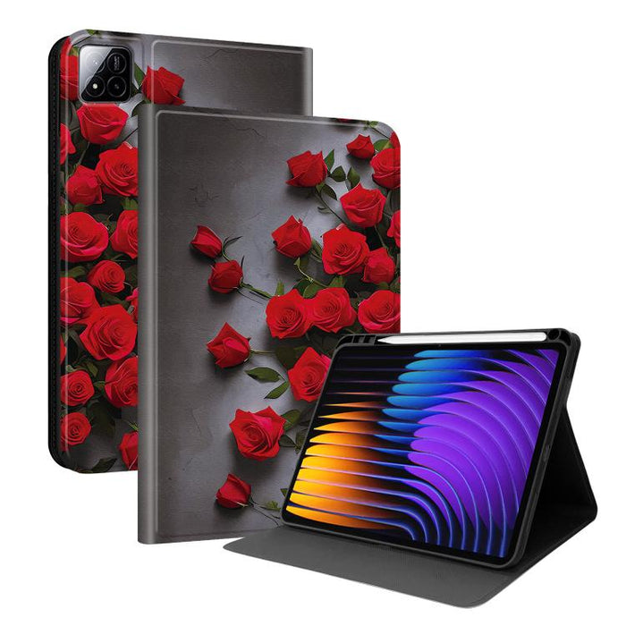 Funda para tablet inteligente de piel vegana con diseño de voltaje pintado y ranura para lápiz., For Xiaomi Redmi Pad 2, For Xiaomi Pad 7 / Pad 7 Pro, For Xiaomi Poco Pad 5G / Redmi Pad Pro 12.1, For Xiaomi Redmi Pad SE, For Xiaomi Pad 6               ...