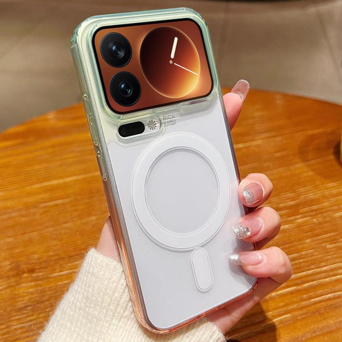 Funda transparente MagSafe para teléfono con degradado de color contrastante, For Xiaomi 17 Pro Max, For Xiaomi 17 Pro