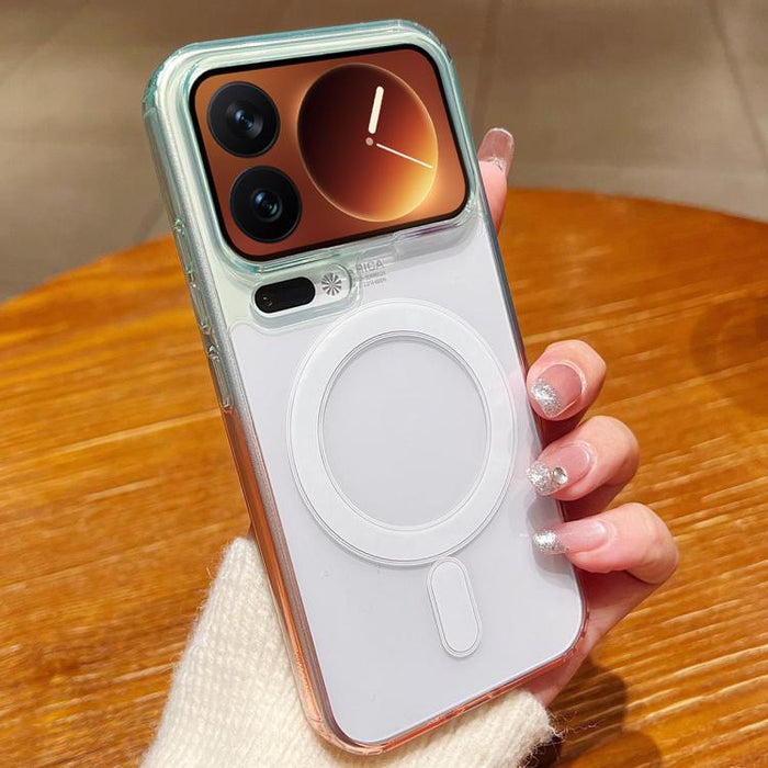 Funda transparente MagSafe para teléfono con degradado de color contrastante, For Xiaomi 17 Pro Max, For Xiaomi 17 Pro