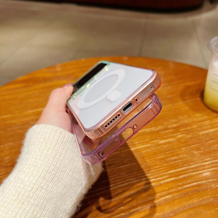 Funda transparente MagSafe para teléfono con degradado de color contrastante, For Xiaomi 17 Pro Max, For Xiaomi 17 Pro