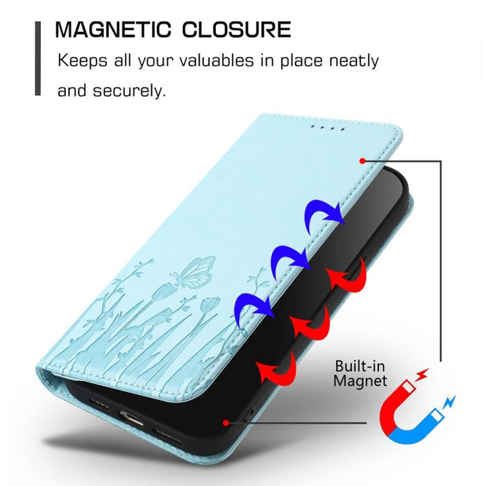 Funda magnética para teléfono de piel vegana con estampado de tulipanes y mariposas, For Xiaomi 17 Pro Max, For Xiaomi 17 Pro, For Xiaomi 17, For Xiaomi Poco M7 4G 169mm, For Xiaomi 15T Pro 5G, For Xiaomi 15T 5G, For Xiaomi Civi 5 Pro, For Xiaomi 15S P...