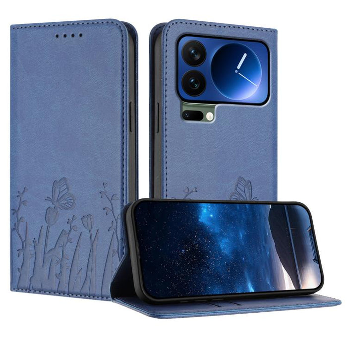 Funda magnética para teléfono de piel vegana con estampado de tulipanes y mariposas, For Xiaomi 17 Pro Max, For Xiaomi 17 Pro, For Xiaomi 17, For Xiaomi Poco M7 4G 169mm, For Xiaomi 15T Pro 5G, For Xiaomi 15T 5G, For Xiaomi Civi 5 Pro, For Xiaomi 15S P...