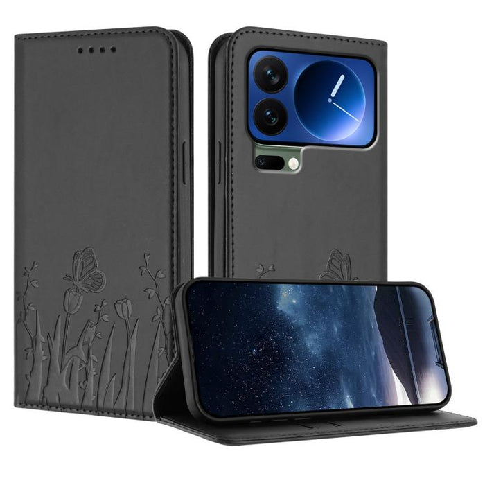 Funda magnética para teléfono de piel vegana con estampado de tulipanes y mariposas, For Xiaomi 17 Pro Max, For Xiaomi 17 Pro, For Xiaomi 17, For Xiaomi Poco M7 4G 169mm, For Xiaomi 15T Pro 5G, For Xiaomi 15T 5G, For Xiaomi Civi 5 Pro, For Xiaomi 15S P...