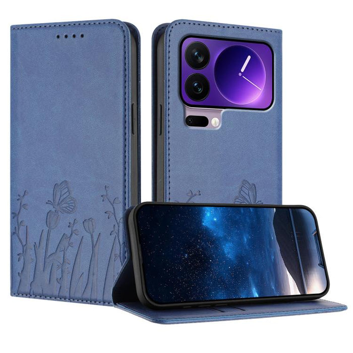 Funda magnética para teléfono de piel vegana con estampado de tulipanes y mariposas, For Xiaomi 17 Pro Max, For Xiaomi 17 Pro, For Xiaomi 17, For Xiaomi Poco M7 4G 169mm, For Xiaomi 15T Pro 5G, For Xiaomi 15T 5G, For Xiaomi Civi 5 Pro, For Xiaomi 15S P...