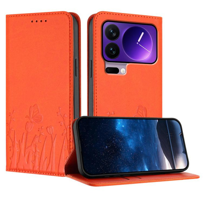 Funda magnética para teléfono de piel vegana con estampado de tulipanes y mariposas, For Xiaomi 17 Pro Max, For Xiaomi 17 Pro, For Xiaomi 17, For Xiaomi Poco M7 4G 169mm, For Xiaomi 15T Pro 5G, For Xiaomi 15T 5G, For Xiaomi Civi 5 Pro, For Xiaomi 15S P...