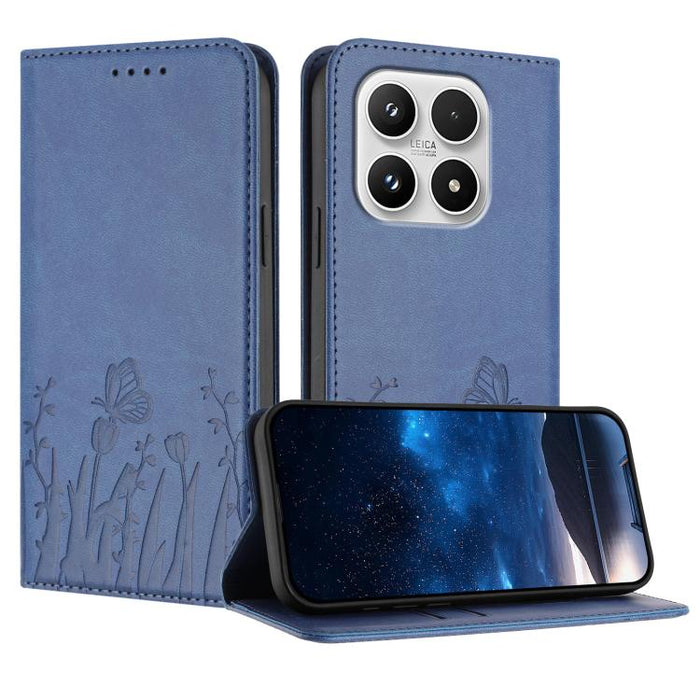 Funda magnética para teléfono de piel vegana con estampado de tulipanes y mariposas, For Xiaomi 17 Pro Max, For Xiaomi 17 Pro, For Xiaomi 17, For Xiaomi Poco M7 4G 169mm, For Xiaomi 15T Pro 5G, For Xiaomi 15T 5G, For Xiaomi Civi 5 Pro, For Xiaomi 15S P...