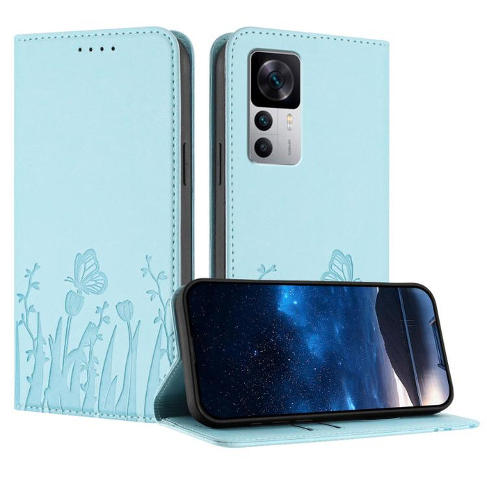 Funda magnética para teléfono de piel vegana con estampado de tulipanes y mariposas, For Xiaomi 14 Pro, For Xiaomi 14, For Xiaomi 13T / 13T Pro / Redmi K60 Ultra, For Xiaomi 13 Lite / Civi 2, For Xiaomi Poco M5 / Poco M4 5G / Redmi 10 5G               ...